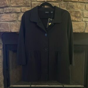 NWT Westbound black coat with pleats. Size XL